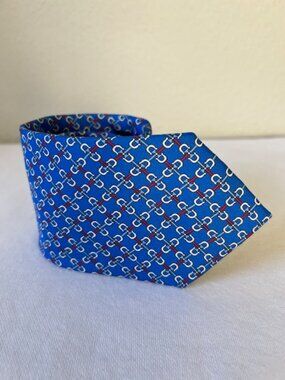 JOSEPH & LYMAN BLOOMINGDALE -BULE - WOVEN 100% SILK -GEO TIE, NWT